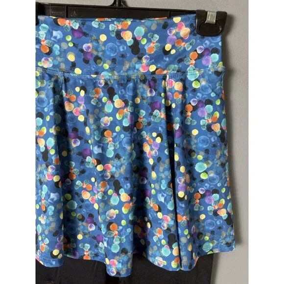 DONA JO Womens Size 1 (Small) Skirted Athletic Crop Leggings Colorful Dots - Picture 2 of 6
